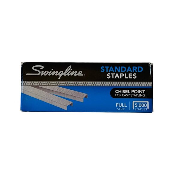 SWINGLINE Standard Staples (5,000 Staples) Full Strip, Chisel Point, Office - Picture 1 of 3